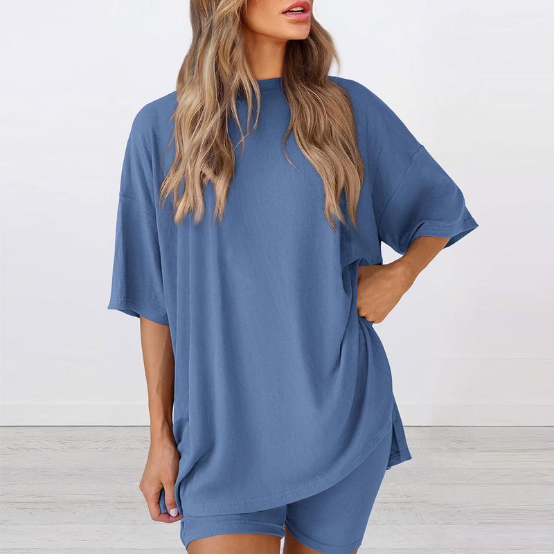 Lekki Zestaw  Oversize – Luźna Tunika i Szorty (2-częściowy)