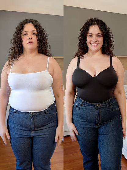 Modelująca koszulka body z wbudowanym biustonoszem