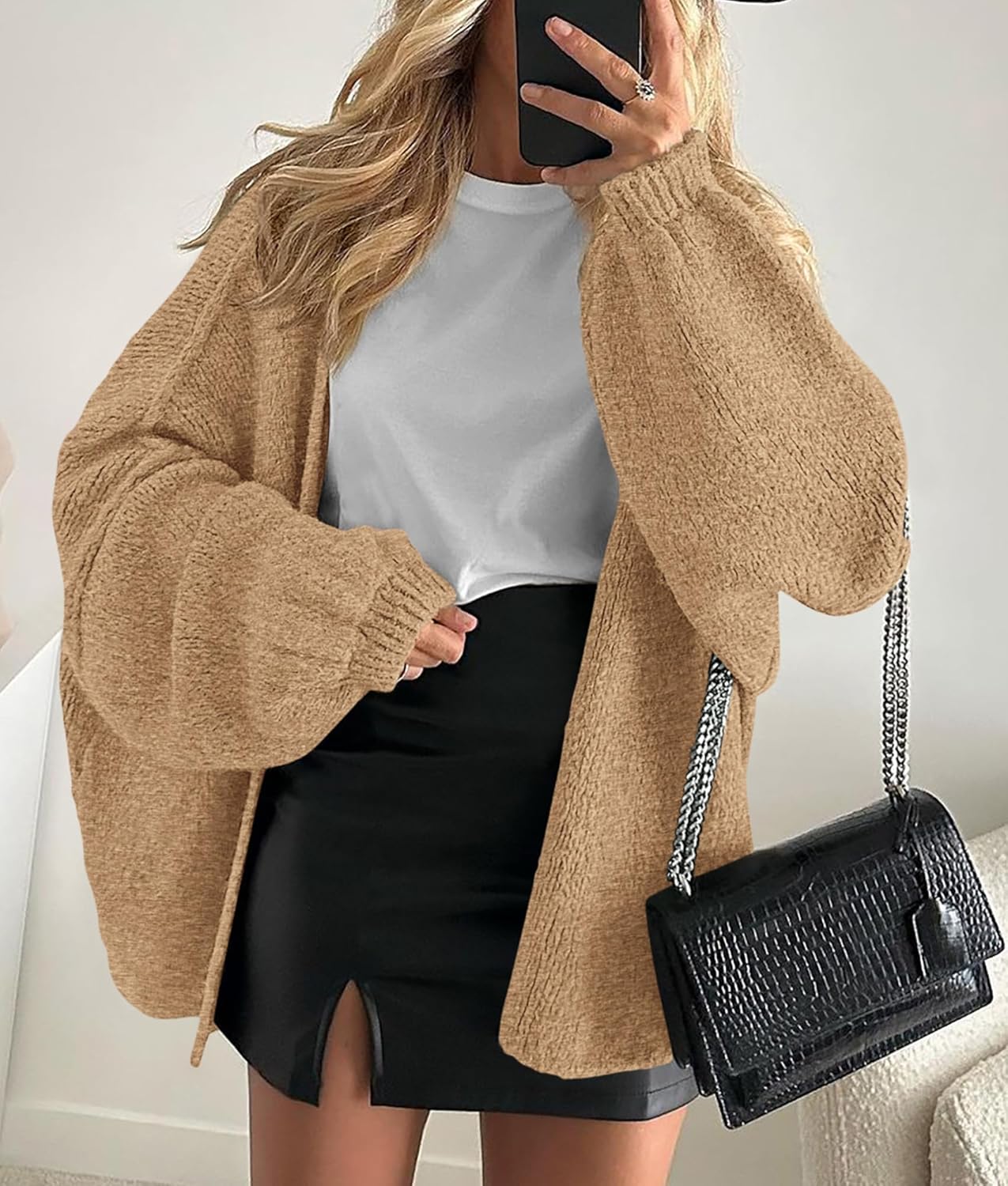 Lekki Dzianinowy Kardigan Damski