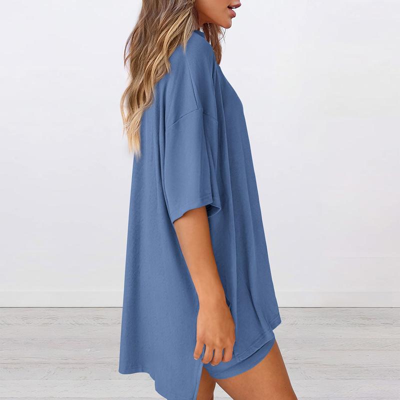 Lekki Zestaw  Oversize – Luźna Tunika i Szorty (2-częściowy)