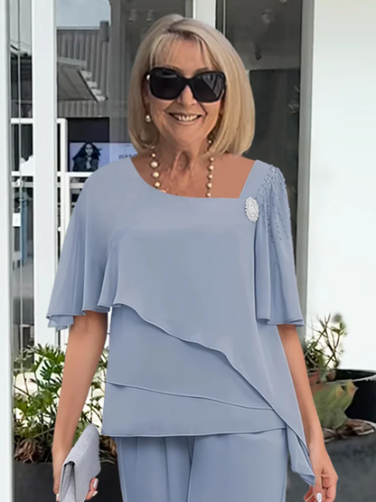 Sophia | Elegancki Granatowy Zestaw Damski 2-Częściowy