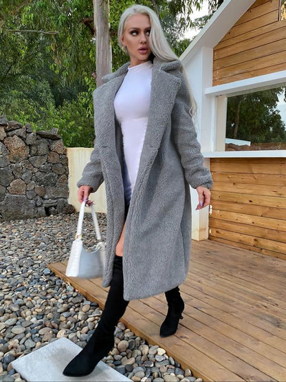 Ciepły Płaszcz Damski Oversize - Miękki Zimowy