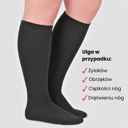 Komprexa Szerokie skarpety uciskowe wspierające krążenie i walkę z żylakami