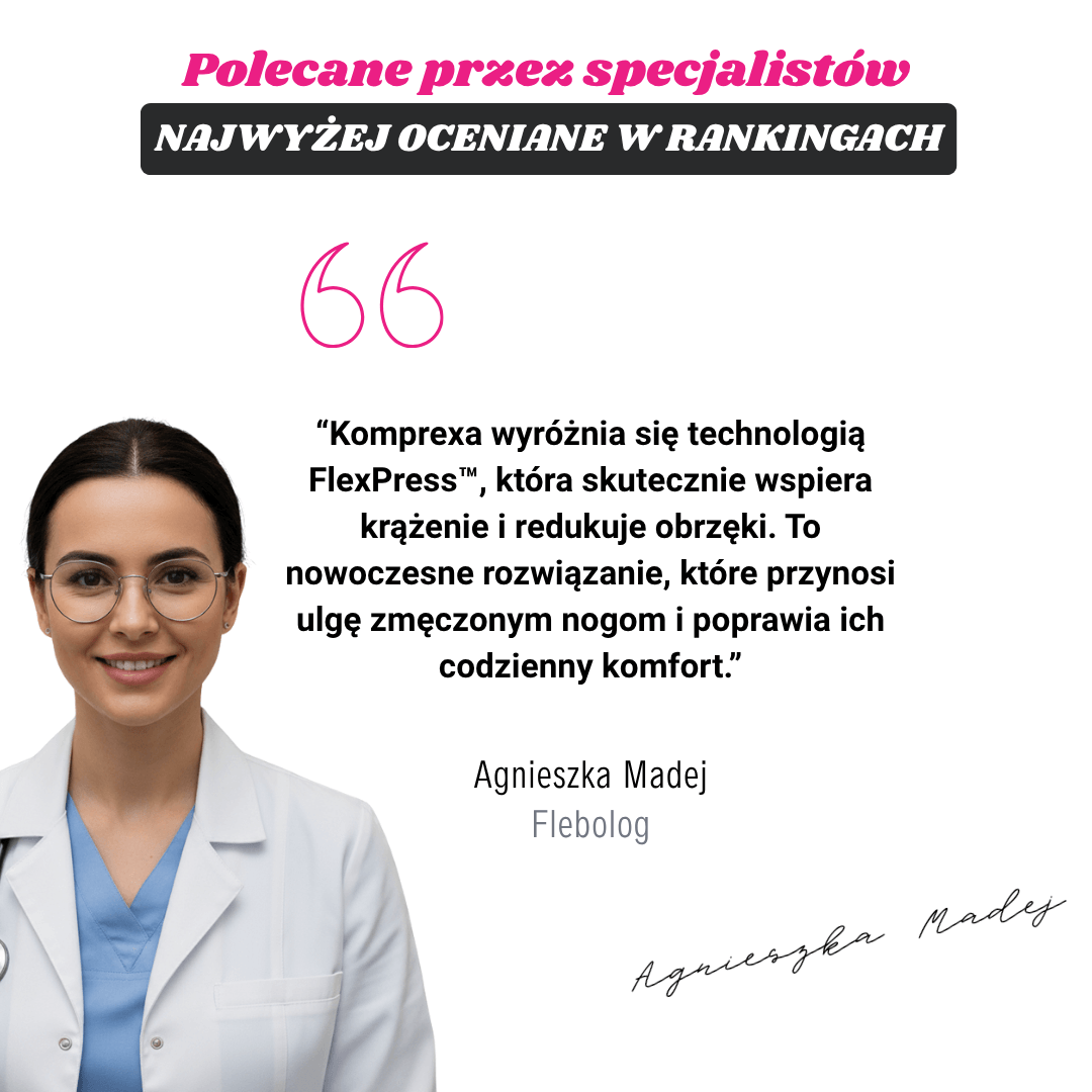 Komprexa Szerokie skarpety uciskowe wspierające krążenie i walkę z żylakami