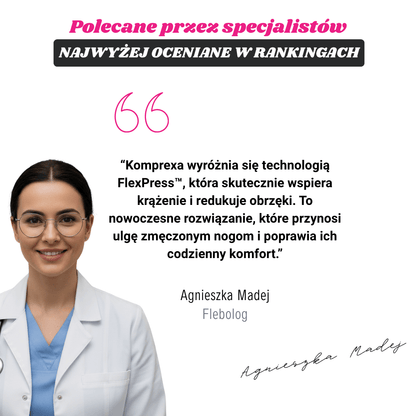 Komprexa Szerokie skarpety uciskowe wspierające krążenie i walkę z żylakami